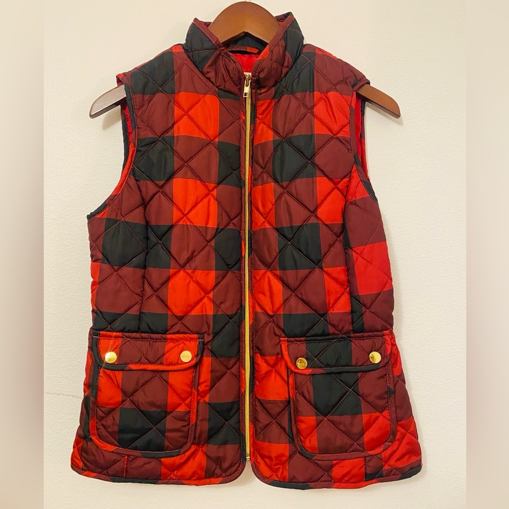 Plaid puffer Vest